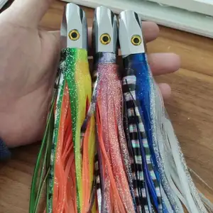 Sıcak satış 8 inç 88g papatya zinciri balıkçılık cazibesi Teaser Trolling Jet başkanı Wahoo Lures bakır kafa trolling cazibesi