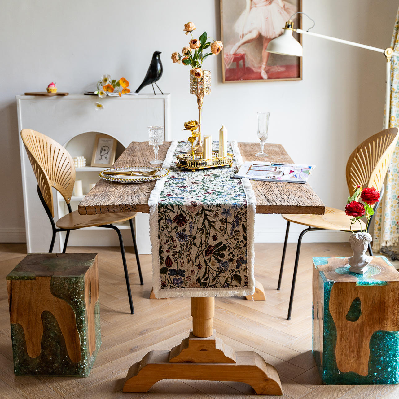 American Vintage Style Tablecloths Fringed Decorative