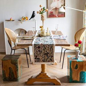 Tischdecke mit Fransen American Vintage Style Floral Deckchen Küchentisch decke mit Quaste Dekorative Esstisch matten - Product Image 2
