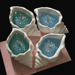 Ocean Fireworks Conch Scented Candle, Creative Fragrance <b>Gift</b> <b>Box</b>, Jelly Wax, Shell and Starfish Handmade Candle - Product Image 2