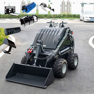 Gratis pengiriman Mini pemuat selip Steer Loader Diesel beroda beban tinggi saat CE peralatan gudang bersertifikasi - Product Image 1