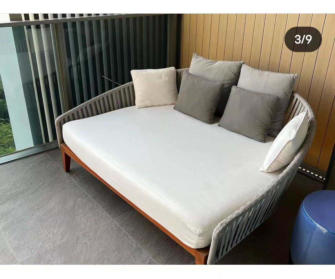 bench sunbed Outdoor patio garden wood furniture teak lounge sofa