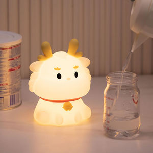 motion sensor portable cute Loong dragon Night Light For Kids Silicone LED USB Rechargeable Bedroom <b>touch</b> control <b>Lamp</b> - Product Image 3