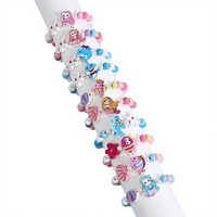 Bracelet en perles de bois pour enfants, motif animal, cadeau de rentrée scolaire, bracelet de princesse sirène pour filles de maternelle
