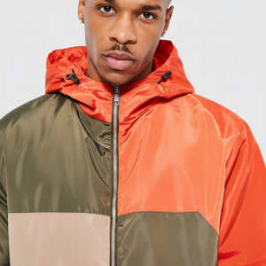 Veste coupe-vent en polyester réfléchissant pour hommes personnalisée veste coupe-vent imperméable vintage pour la plage blanc kaki veste coupe-vent pour homme - Product Image 1