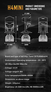 Personalización directa de fábrica <span class=keywords><strong>Auto</strong></span> Led H4 Mini proyector faro H4 Led faro coche proyector <span class=keywords><strong>presta</strong></span> - Product Image 3