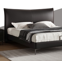 Offre Spéciale de meubles modernes de luxe pour chambre à coucher King Size Lit en cuir minimaliste de qualité avec cadre en bois massif pour usage domestique