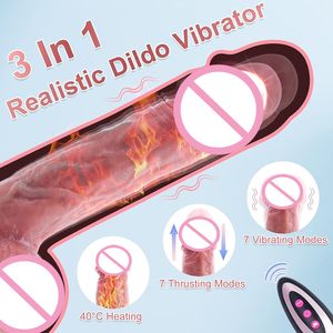 Schub realistische Dildo Masturbation Gerät für Erwachsene Sexspielzeug für Frauen Silikon <span class=keywords><strong>Big</strong></span> <span class=keywords><strong>Penis</strong></span> Rotation Heizung Teleskop Dildo - Product Image 3