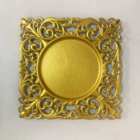 Assiettes de table rondes baroques de luxe de 13 pouces en plastique filigrane pour la fête de mariage