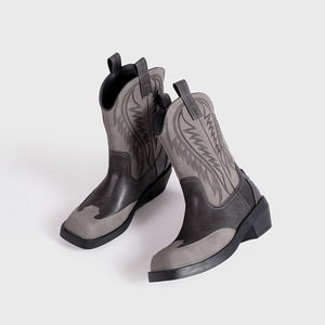 XINZI RAIN-<span class=keywords><strong>Botas</strong></span> de Vaquero Personalizadas para <span class=keywords><strong>Mujer</strong></span>, <span class=keywords><strong>Botas</strong></span> de Cuero de Gamuza con Punta Cuadrada, Tacón Grueso de 6cm, Estilo Occidental - Product Image 1