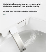 Toilette intelligente automatique à poser au sol, sans réservoir, en céramique, avec chasse d'eau à capteur au pied et fonction bidet, toilette intelligente automatique