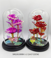 Boules en verre LED avec fleurs rouges pour la décoration de mariage et la décoration de la maison