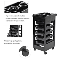 Chariot de Salon de Coiffure en Plastique avec Tiroirs Multiples, Chariot de Rangement Mobile pour Barbiers, Salons de Beauté et Stylistes, OEM Disponible
