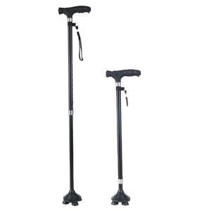 Multifunctional Telescopic Cane For Elderly Lightweight Aluminum Alloy With Non Slip Rubber Tip And <b>Light</b> Magnetic Therapy - Product Image 1