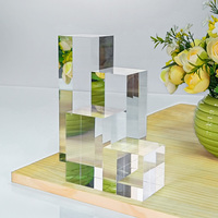 Cube Photo en plexiglas transparent, moulé sur mesure, bloc d'affichage en acrylique