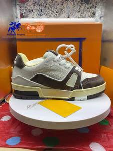 Zapatillas Deportivas de Lona Damier para Hombre, Zapatillas Deportivas de Lujo, Zapatillas de Moda de Piel Vacuna Suave para Correr, Caminar, Baloncesto, Uso Casual - Product Image 6