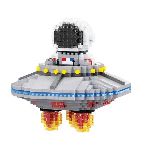 Compatible MOC DIY Blocks ToysWith Light Kids Creative Assembled Toys Aerospace Astronaut Electronic Building Blocks