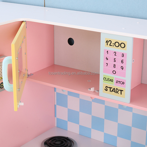 Vente flash - Cuisine de jeu en bois vintage pour enfants avec four, robinet, brûleur et accessoires de cuisine - Pastel - Product Image 5