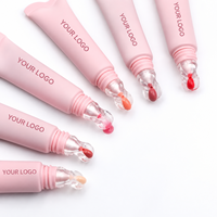 Baume à lèvres hydratant végétalien à marque privée, gloss naturel bio haute pigmentation repulpant au peptide pour maquillage des lèvres
