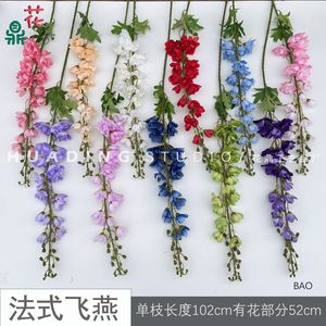 Decoraciones de Techo para Bodas con Flores de Seda de Estilo Francés, Tipo Larkspur, 1.0m - Product Image 3