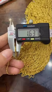 מחיר זול סיטונאי זהב <span class=keywords><strong>18</strong></span> קראט שרשרת חבל היפ הופ חלול טבעת אבזם גברים <span class=keywords><strong>18</strong></span> אינץ 1.63 מ "מ שרשרת חבל לתליון - Product Image 4