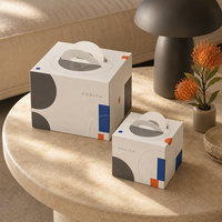 Caja de Papel Plegable Biodegradable Personalizada al por Mayor, Empaque de Cartón con Logotipo Impreso para Pastel, Galleta, Donut