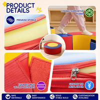 Tapis en mousse modulaire à emboîtement, double remplissage, options variées, durable, écologique, coloré, pour l'équilibre vestibulaire des enfants