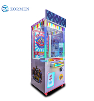 Zormen Machine de jeu à griffes mini individuelle, thème Carnaval, avec armoire lumineuse motif raton mignon pour fêtes, acceptant plusieurs modes de paiement et fonctionnant à pièces, pour jouets