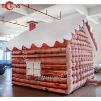 Decoración gigante inflable Navidad Santa tienda impermeable fácil configuración al aire libre