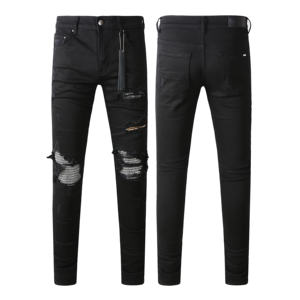 Jeans <span class=keywords><strong>AMI</strong></span> para Hombre, Diseño de Marca, Estilo Urbano, con Parches Rojos Desgastados, Elásticos, de Alta Calidad, Venta al Por Mayor, Novedad 2026 - Product Image 5