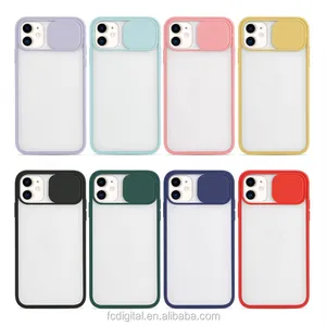 Coque de Protection avec objectif de caméra coulissante, étui en Silicone TPU pour iPhone 12 12 Pro 11 Pro 1112