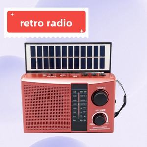 Portable <b>Solar</b> Powered AM FM SW 3 Band Radio with <b>Foldable</b> <b>Solar</b> <b>Panel</b> Built-in Speaker Volume and Tuning Knobs - Product Image 6