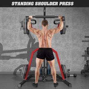 Rack <span class=keywords><strong>de</strong></span> musculation pliable, système <span class=keywords><strong>de</strong></span> squat et <span class=keywords><strong>de</strong></span> rameur LAT à levier, station d'entraînement à domicile, rapport 2:1 (sans disques <span class=keywords><strong>de</strong></span> poids) personnalisable - Product Image 5