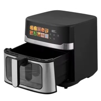 Friteuse à air numérique See Every Bite Cooking 8L avec fenêtre panoramique, 1700W, écran tactile couleur, 10 préréglages, revêtement antiadhésif PTFE