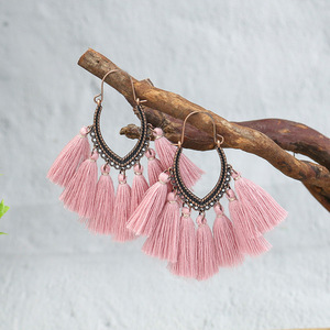 Bohemian Tassel Earrings Alloy Antique <b>Bronze</b> Plated <b>Drop</b> Earrings For Women Party Fashion Jewelry - Product Image 2