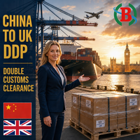 Agent maritime DDP de la Chine vers le Royaume-Uni, transitaire porte-à-porte avec double dédouanement LCL
