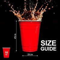 Kit de gobelets réutilisables pour beer pong, 16 oz, sans BPA, pour fêtes en plein air et événements sociaux