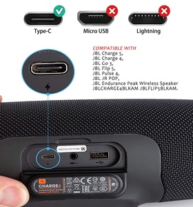สายเคเบิ้ลสำหรับ <span class=keywords><strong>JBL</strong></span> Charge4 flip 5 <span class=keywords><strong>Clip4</strong></span> PULSE 4 Go3ลำโพงไร้สาย <span class=keywords><strong>JBL</strong></span> สายอะแดปเตอร์จ่ายไฟ - Product Image 5