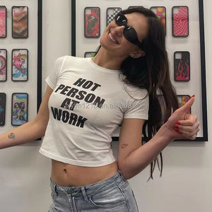 מותאם אישית נשים חולצת טריקו העליונה חולצת טריקו לוגו מודפס הבציר דפוס נשים חולצת נשים רזה סקסי העליון - Product Image 1