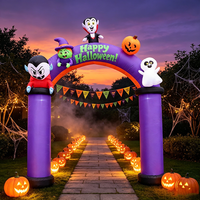 Arche Gonflable d'Halloween : Vampire, Sorcière, Citrouille, Fantôme – Décoration Extérieure pour Jardin, Maison, Fête, Entrée, Fêtes – Gonflable