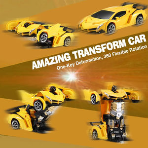 Voiture de <span class=keywords><strong>police</strong></span> transformable Getatoy pour garçons de 0 à 24 mois, transformation à un bouton, lumières LED, rotation à 360°, drift, voiture RC 2.4 GHz - Product Image 5