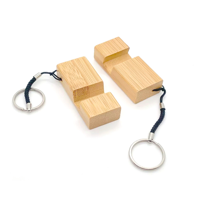 Wooden Product Key Chains Cell Phone Stand Multi Function Key Chain Mini