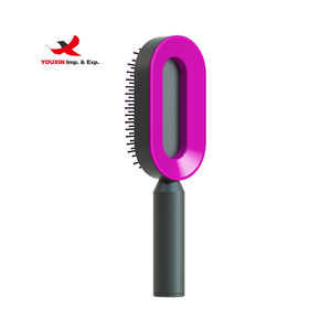 Low Price Wholesale Nylon ABS Handle Quick One Click <b>Self</b>-<b>Cleaning</b> Detangling <b>Hair</b> <b>Brush</b> for Women - Product Image 4