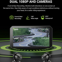 Aoocci C9 Pro Max 6" HD Écran tactile compatible avec les gants, étanche IP67, navigation sans fil pour moto, affichage avant/arrière 720P 4G LTE