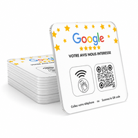 Plaque de signalisation NFC QR Code étanche pour avis Google sur les hôtels, interface RFID en PVC