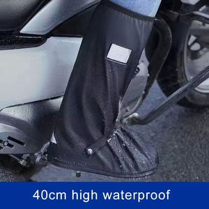 Couvre-chaussures de pluie réutilisables montants pour hommes et femmes, noirs, imperméables, réfléchissants, transparents, pour moto, vélo, protection contre la poussière - Product Image 3