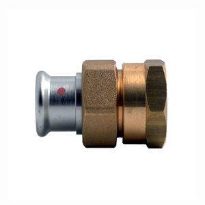 Conector y Tuerca Hembra de Latón, Acero al Carbono Prensado de 1/2" x 18 para Sistemas HVAC - Product Image 1