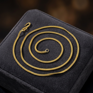 Collar de Cadena con Diseño de Serpiente Chapado en Oro Micro de 14K, 18K y 24K al por Mayor, Cadena de Latón, Collar de Moda, Cadena Estilo Eslabones de Serpiente - Product Image 4