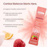 Complément de Cortisol OEM Framboise Citron Sans Sucre Poudre de Magnésium à Boire pour le Sommeil et la Relaxation Soutient l'Équilibre Hormonal pour Femmes