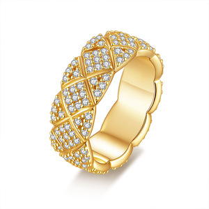 Europeo americano da uomo in <span class=keywords><strong>argento</strong></span> <span class=keywords><strong>925</strong></span> <span class=keywords><strong>e</strong></span> oro 18K placcato alta gioielleria piena Moissanite anello di nozze da indossare ogni giorno anello di nozze - Product Image 6